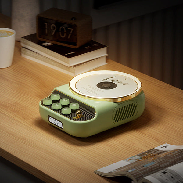 Retro Bluetooth Ambience Light Cd Player Portable Desktop Outdoor Use Audio Docks & Mini Speakers