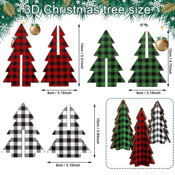 Christmas Decorations Tree Shaped Wooden Crafts Ornaments Seasonal Decorations