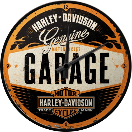 Nostalgic Art Wall Clock Harley Davidson Garage Retro Design 30 Centimetres Wall Clocks