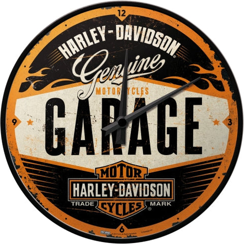 Nostalgic Art Wall Clock Harley Davidson Garage Retro Design 30 Centimetres Wall Clocks