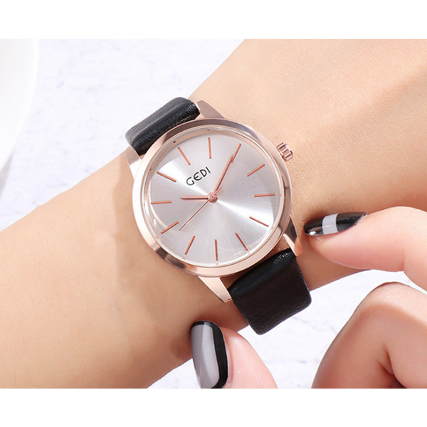 Veile Studios Art Retro Leather Belt Watch Female Temperament Small Fresh Wrist Waterproof Quartz Watches