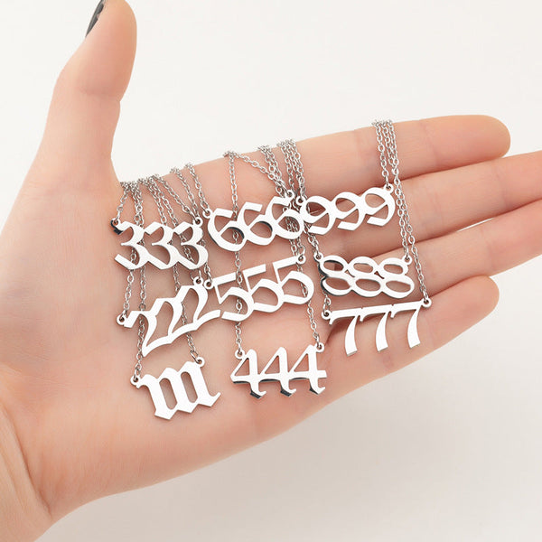 Personalized Angel Number 111 999 Stainless Steel Non Fading Pendant Necklace Necklaces & Pendants