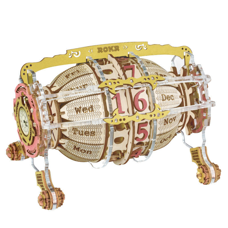 Rokr Time Engine Calendar 3D Wooden Puzzle Model Toys For Children Kids Lc801 Puzzles