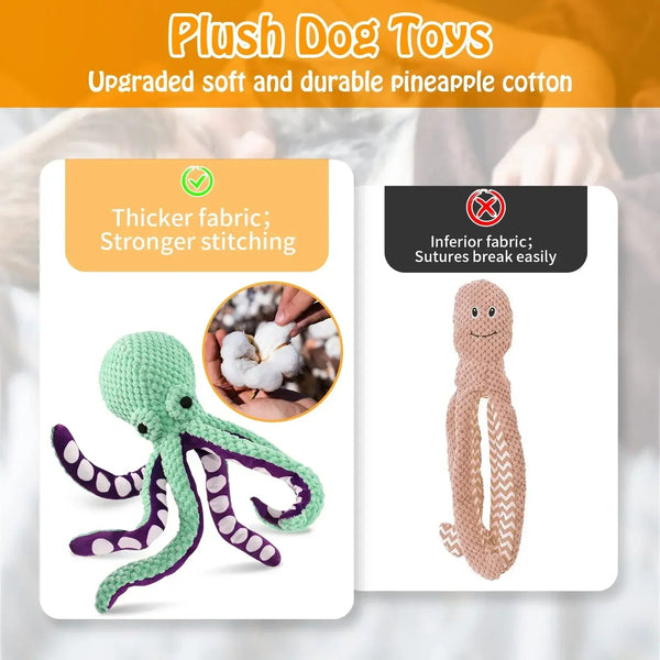 Pet Plush Toy Cat Dog Voice Octopus Shell Puzzle Bite Resistant Interactive Teeth Cleaning Chew Supplies Cat Toys