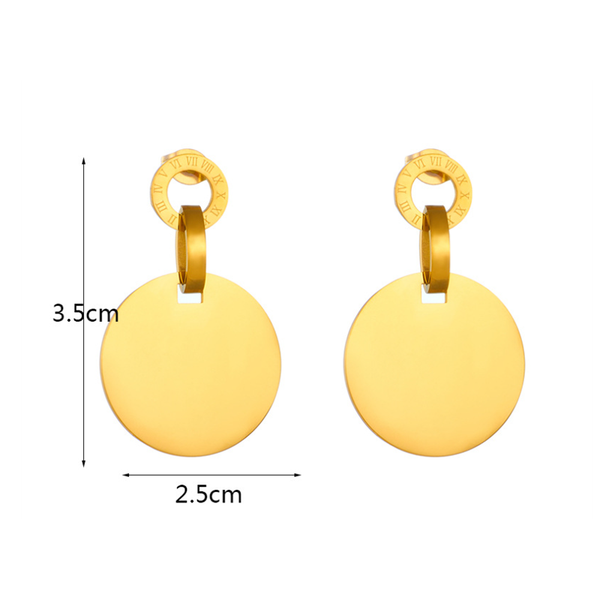 Veile Studios Geometric Circular Gold Plated Titanium Steel Women's For Everyday Wear Earrings