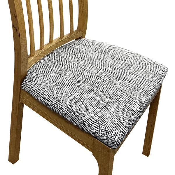 Chair Cover Light Grey Corn Kennel Pattern Stretch Seat For Dining Kitchen Slipcovers
