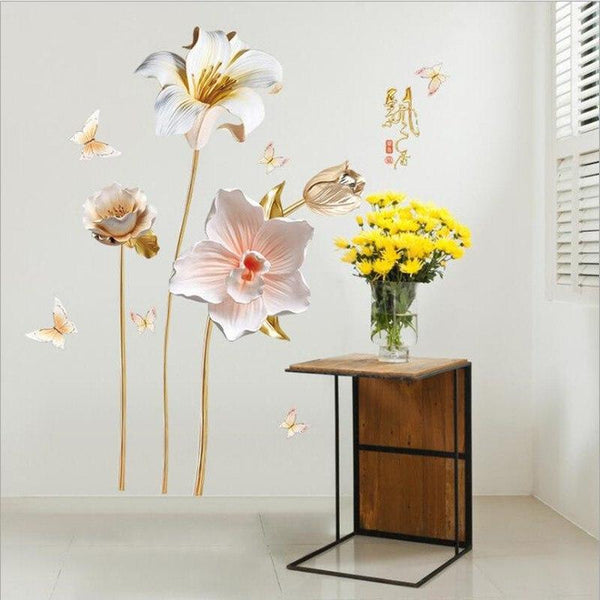 Flower Removable Floral Decor Wall Stickers