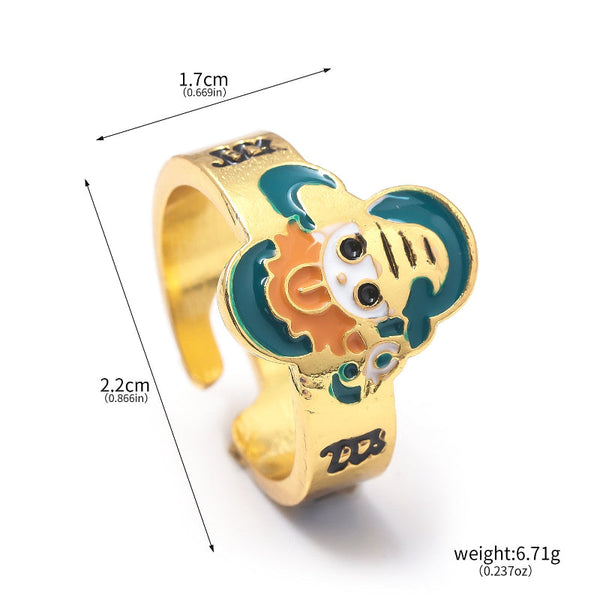 Anime Merchandise One Piece Straw Hat Pirates Ring Luffy Zoro Sanji Nami Robin Chopper Cosplay Finger Rings