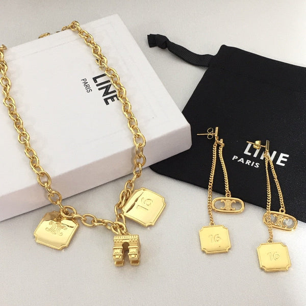 Veile Studios Triumphal Arch Embossed Brand High Grade Thick Chain Necklace Bracelet Bracelets