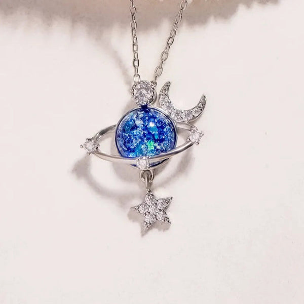 Starry Sky Global Moon Set Zircon Necklace Women's Fashion Clavicle Chain Necklaces & Pendants