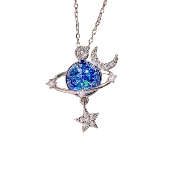 Starry Sky Global Moon Set Zircon Necklace Women's Fashion Clavicle Chain Necklaces & Pendants