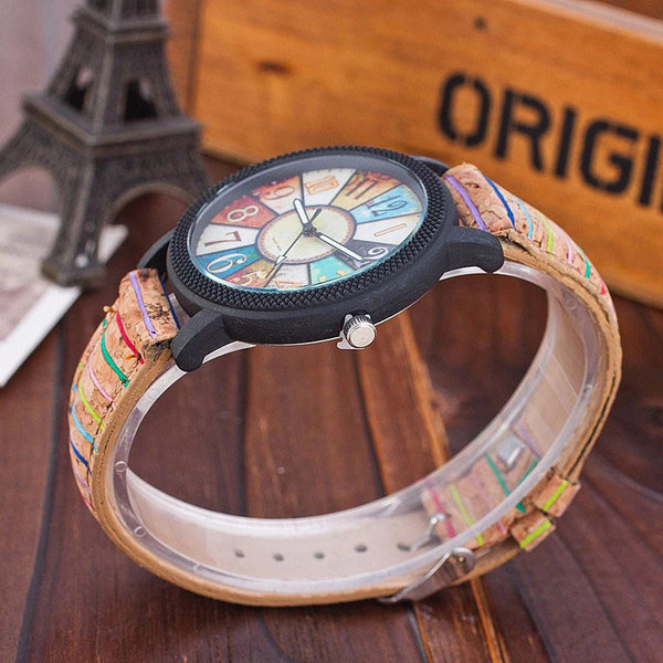 Veile Studios Casual Patchwork Leather Women Quartz Wrist Watch Watches
