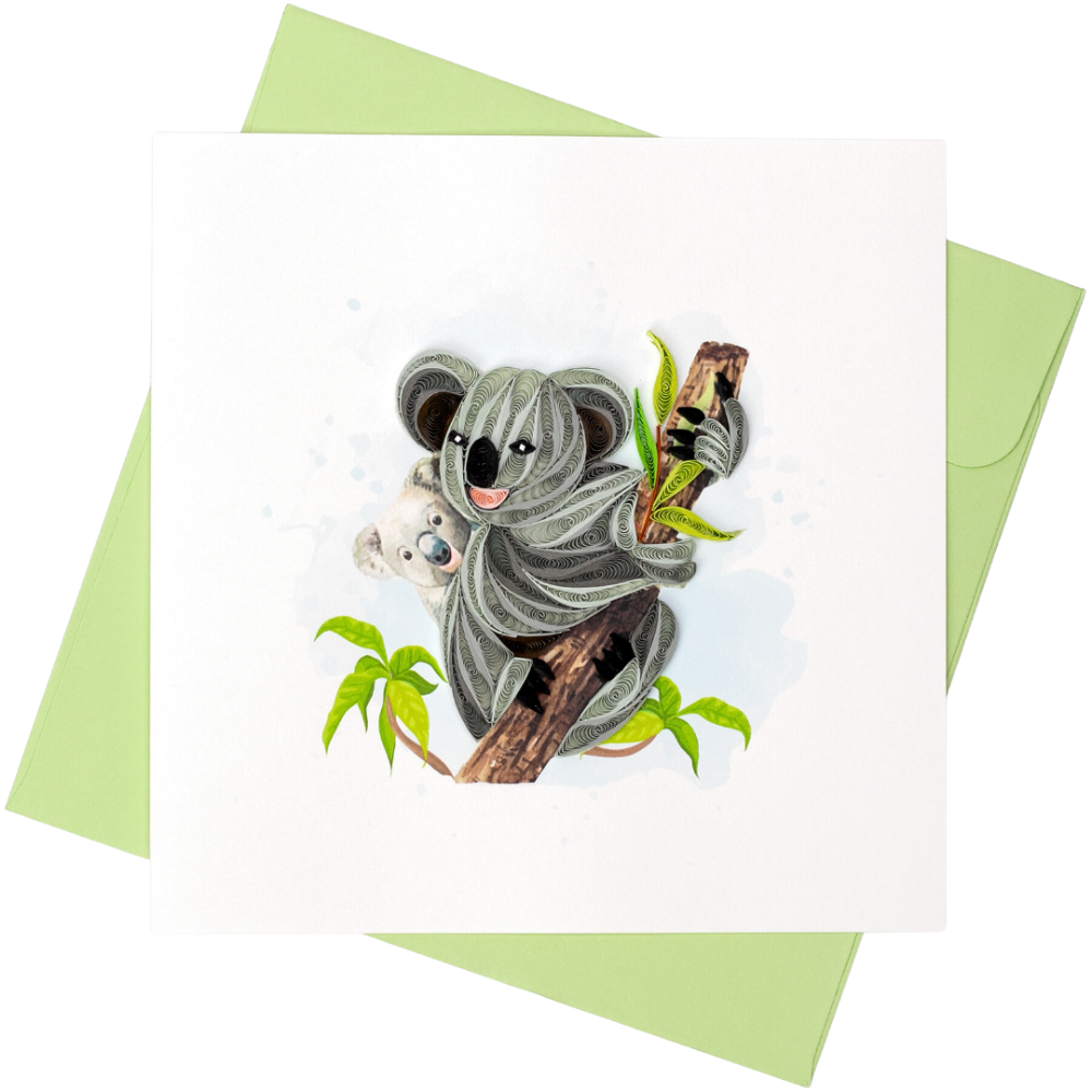 Quilled Greeting Card Koala Handmade 15X15cm Greeting Cards & Invitations