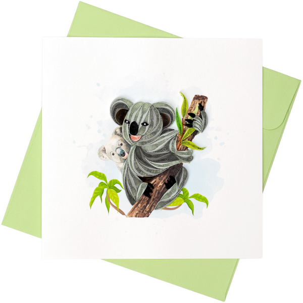 Quilled Greeting Card Koala Handmade 15X15cm Greeting Cards & Invitations