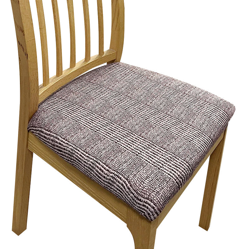 Chair Cover Dark Brown Wavey Straight Line Pattern Stretch Seat For Dinning Kitchen Slipcovers