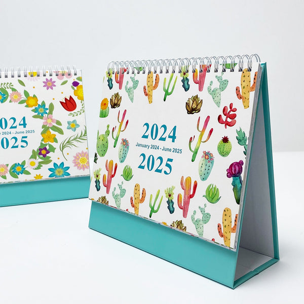 2024 English Creative Simple Desk Calendar Spring Flowers Calendars (Current)