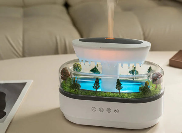 Smart Cool Mist Raindrop Air Humidifier For Garden Landscape Christmas Tree White Noise Oil Aroma Diffuser Portable Humidifiers