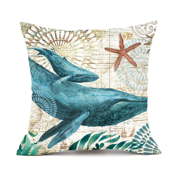 Cushion Covers Sea Printed Throw Pillow Cases For Home Decor Sofa Chair Seat Cushions & Decorative Pillows