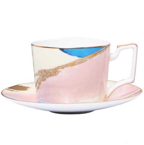 Watercolour Colourful Ceramic Handmade Dinner Plates Cup Saucer Dinner Sets