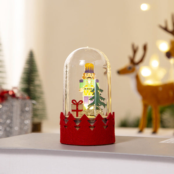 Christmas Decoration Led Wooden Figurine Cartoon Santa And Reindeer Window Display Seasonal Decorations