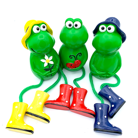 3Pcs / Set Cute Resin Green Frogs Garden Decor Ornaments & Statues