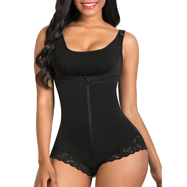 Tight Fitting One Piece Triangular Zipper Shapewear