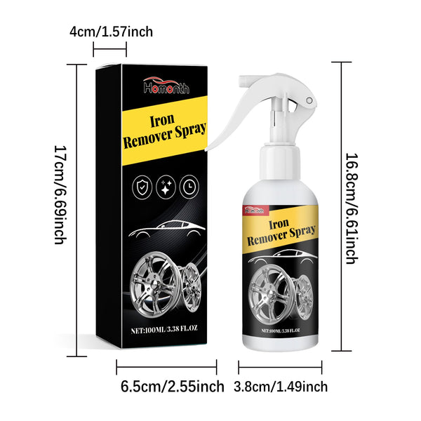 Iron Remover Spray, Auto Paint Tire Rust Removal Polishing Cleaning Agent Cleaning Waxing & Valeting