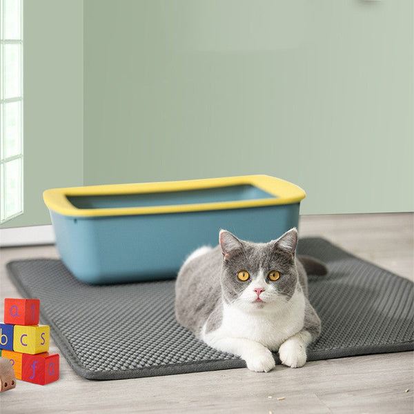 Cat Litter Mat Pet Solid Color Waterproof Easy Clean Scatter Control Pets Supplies