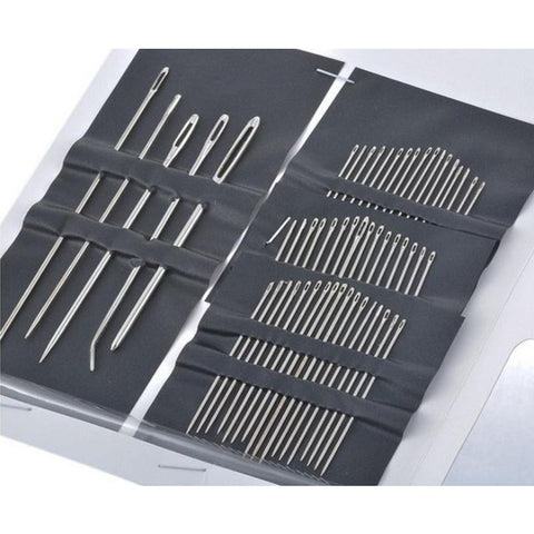 55 Pieces Stainless Steel Hand Sewing Needles Set With Different Sizes Plated 55Pcs