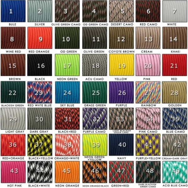 Paracord Parachute Cord Lanyard Tent Rope Mil Spec Type Iii 7 Strand 100Ft 259 Color 49 60 Number 54 Paracords