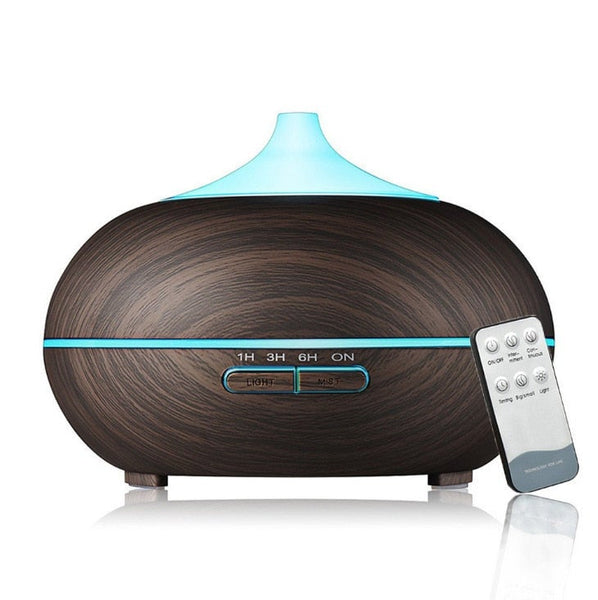 550Ml Air Humidifier Wood Remote Control Electric Essential Oil Aroma Diffuser Ultrasonic With Led Light For Home Humidifiers