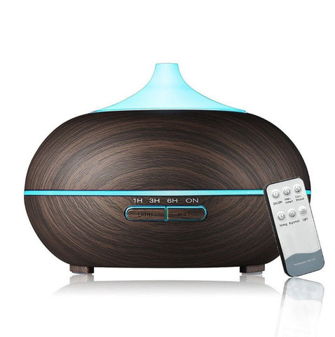 550Ml Air Humidifier Wood Remote Control Electric Essential Oil Aroma Diffuser Ultrasonic With Led Light For Home