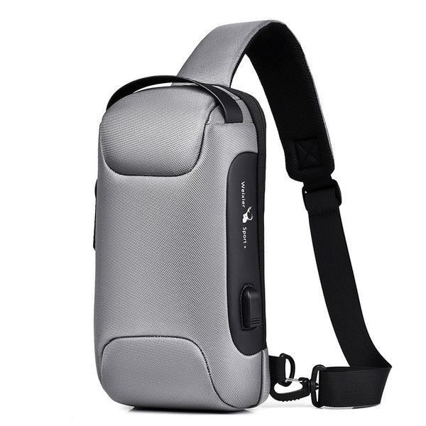 Waterproof Usb Anti-Theft Bag Men Oxford Crossbody Shoulder Sling Multifunction Short Travel Messenger Chest Pack