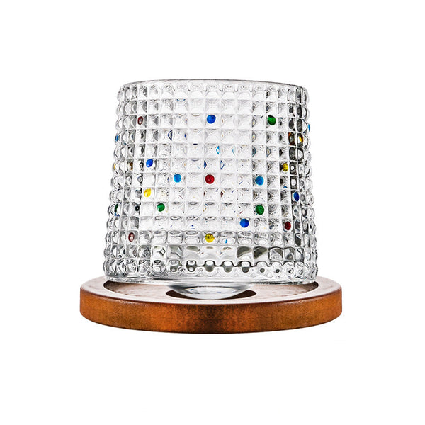 Hand Drawn Rotating Glass Cups Multiple Purpose Whiskey Glasses Glassware & Drinkware