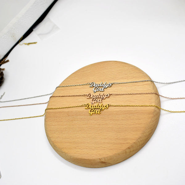 Daddy's Girl Necklace Parent's Daughter Family Member Collarbone Chain Father's Day Gift Necklaces & Pendants