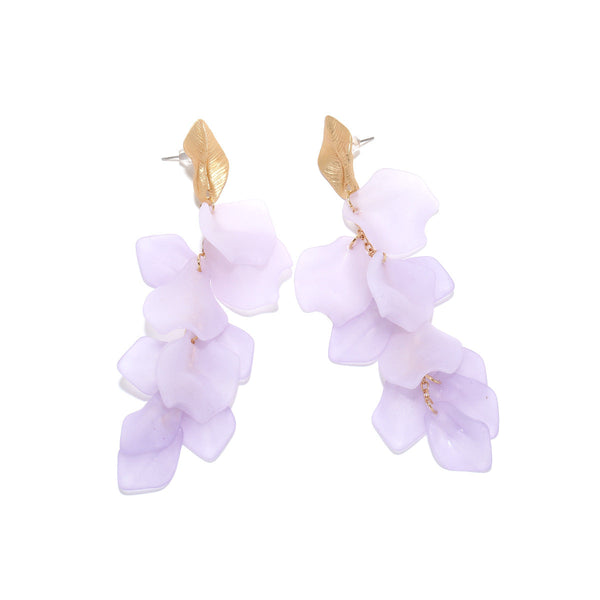 Veile Studios Seaside Bloom Acrylic Petal Tassel Long Style Drop For Women Jewelry Earrings