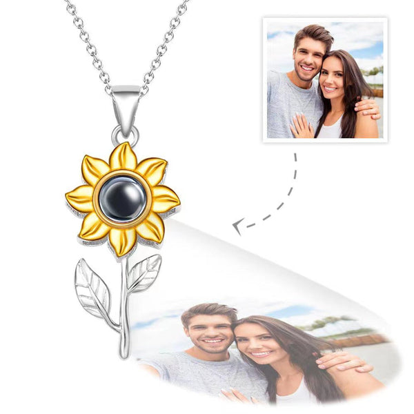 100 Languages I Love You Projection Necklace European And American Women Exquisite Sunflower Jewelry Simple Fashion Necklaces & Pendants