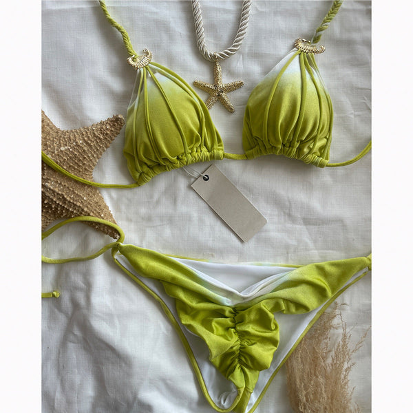 Style Bikini With Tie Dye Design For Women Swimwear