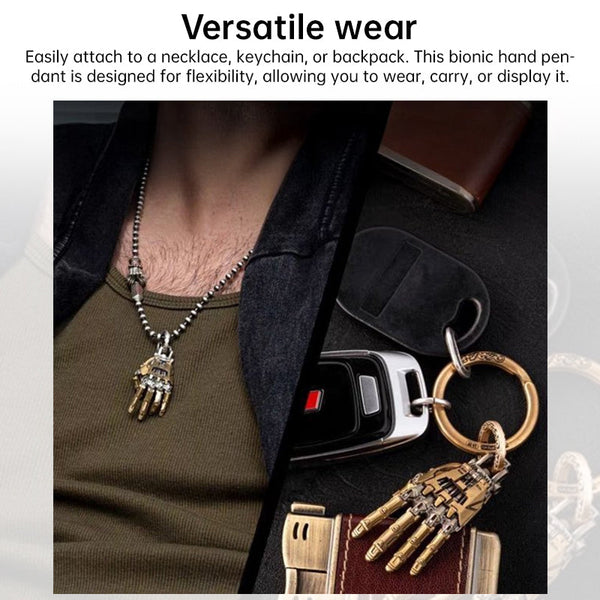 5Cm Movable Robot Hand Collectible Adjustable Mechanical Bionic Charm Pendant Ornament For Men Display Gift Necklaces & Pendants