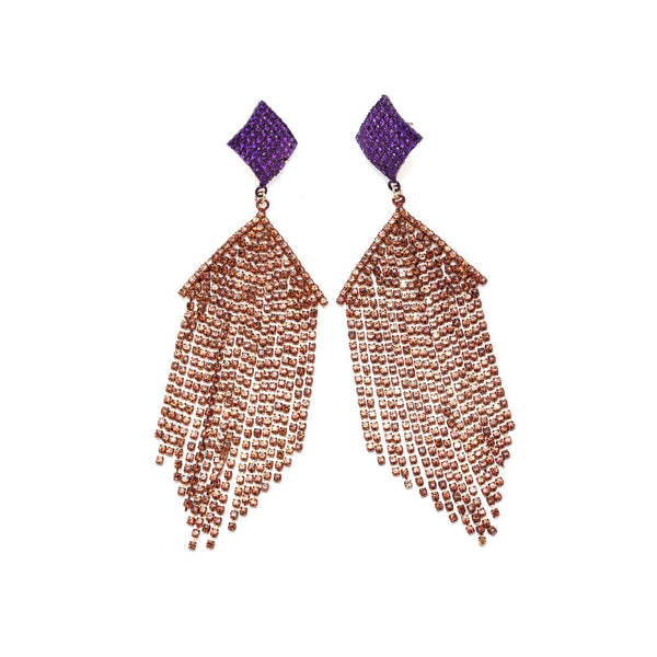 Veile Studios Temperament Diamond Rhinestone Long Dangle For Women Jewelry Earrings