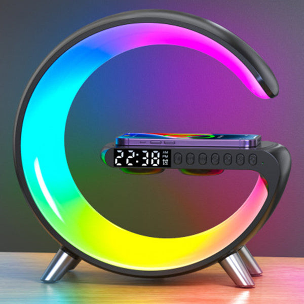 Smart Bluetooth Speaker Wireless Charger Bedside Table Lamp Alarm Clock