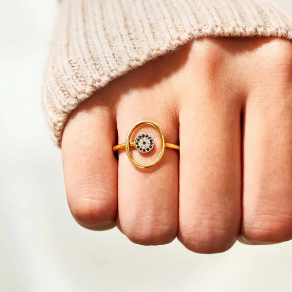 925 Sterling Silver Evil Eye Ring Rings