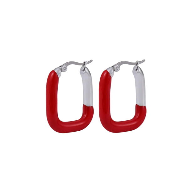 U Shaped Drip Oil Women's Fashionable Stainless Steel Gold Plated Color Preserving Accessories Earrings