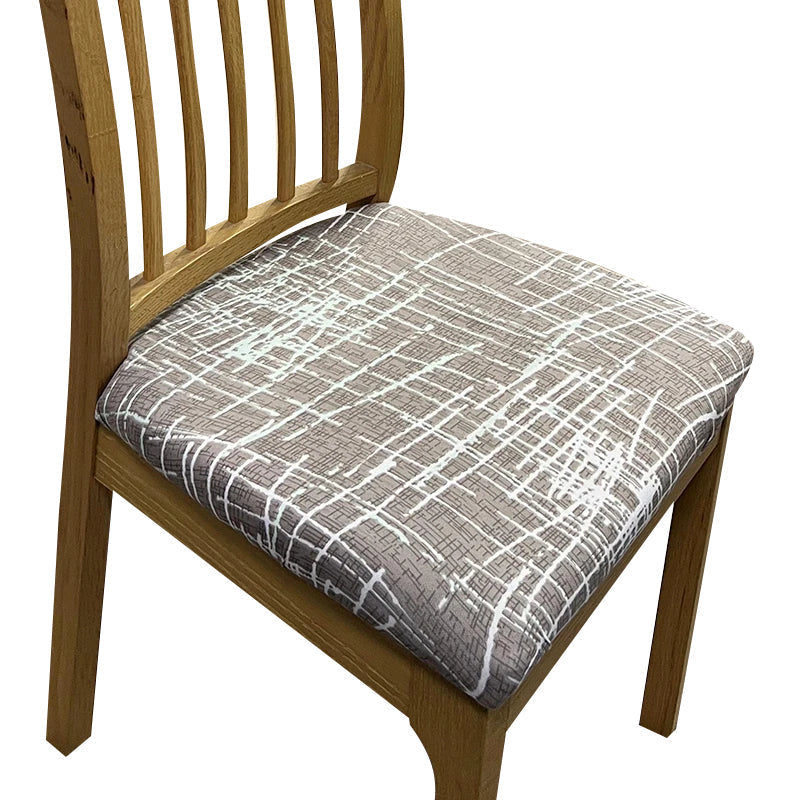 Chair Cover Brown White Crack Linear Design Stretch Seat For Dining Kitchen Slipcovers