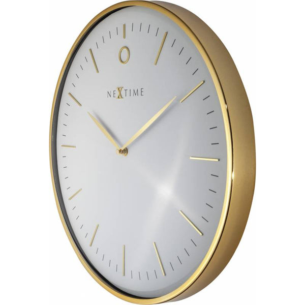 Nextime Glamour Wall Clock In Gold And White With Silent Sweep Movement Wall Clocks
