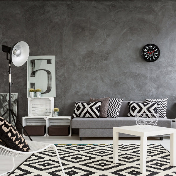 Nextime Modern Gear Wall Clock With Black Dial And Metal Case 36 Centimetres Wall Clocks