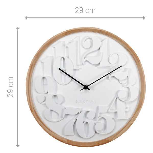 Nextime Shunkan Japanese Design Wall Clock In Pine Wood And Concrete 28.5 Centimetres Wall Clocks