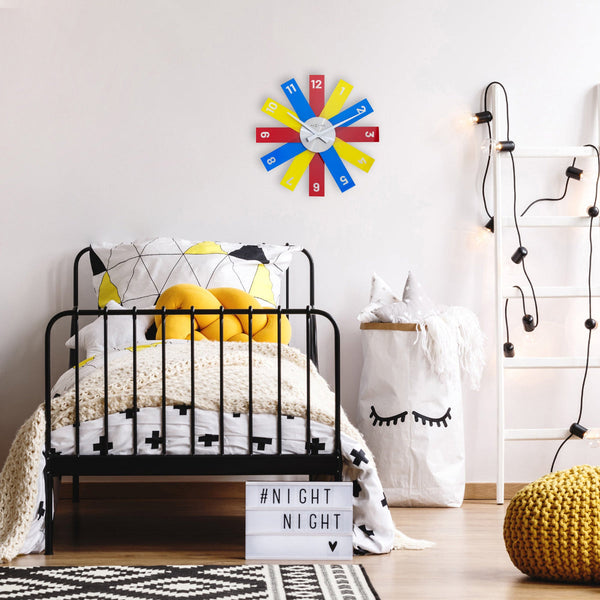 Nextime Plexi Wall Clock Forty Centimetres Multi Coloured Acrylic Design Wall Clocks