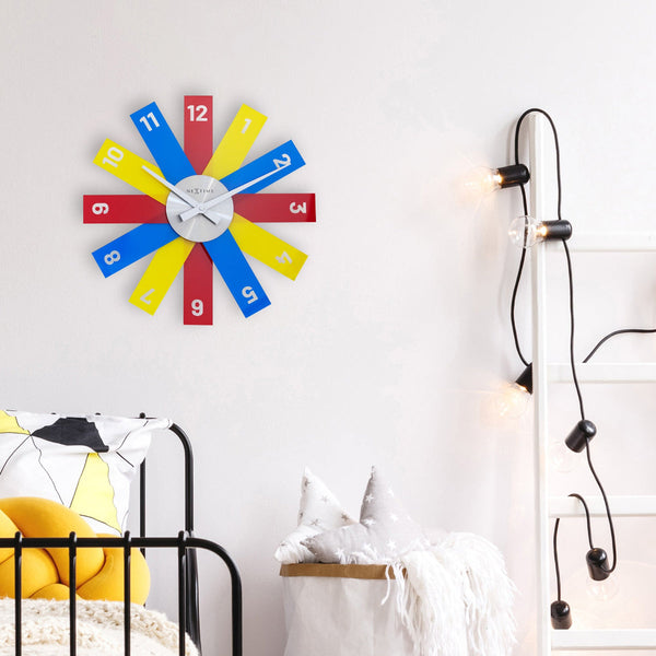 Nextime Plexi Wall Clock Forty Centimetres Multi Coloured Acrylic Design Wall Clocks