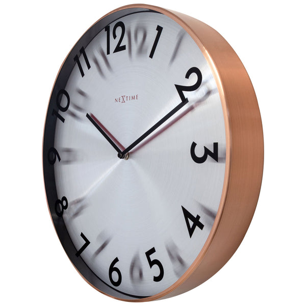 Nextime Reflection Wall Clock Forty Centimetres Copper With Silent Sweep Movement Wall Clocks